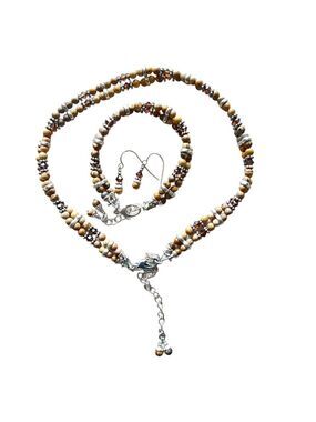 3 Piece Set: Necklace, Bracelet, Earrings - Semi Precious Stones, Canadian